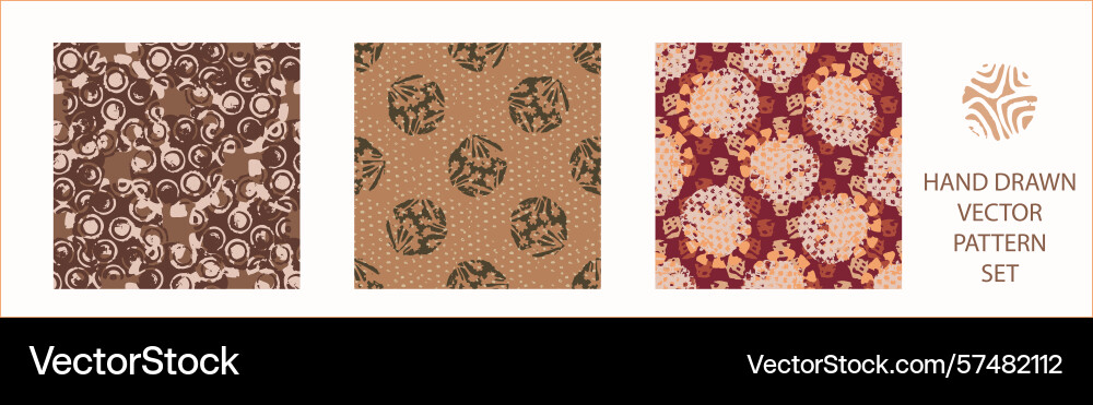 Polka dot blockprint seamless pattern set Polka dot blockprint seamless pattern set vector image