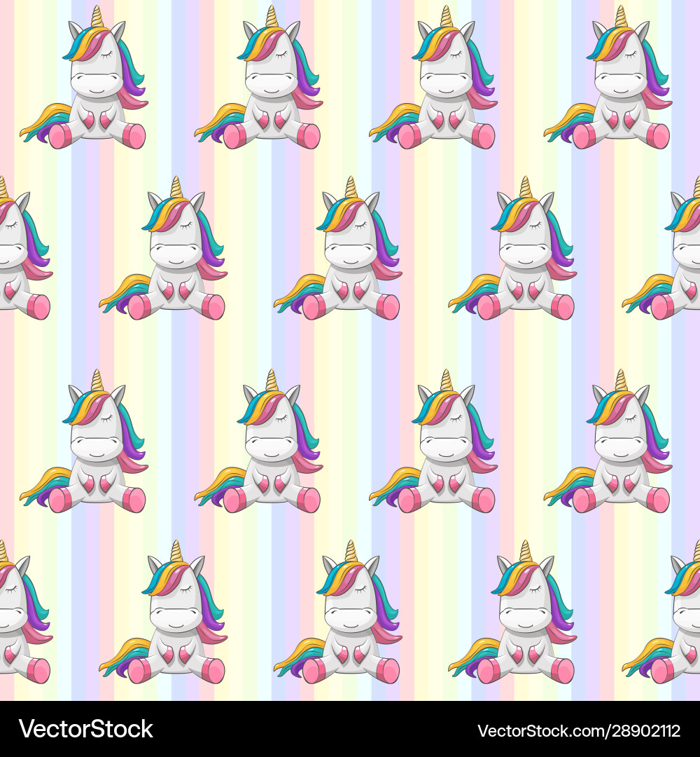 Rainbow Unicorn Pattern Vector Image