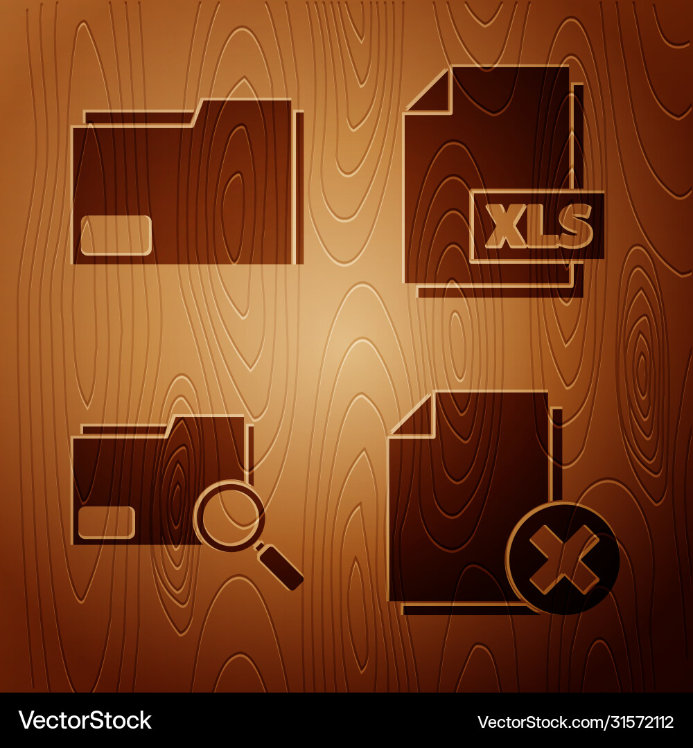 Set delete file document folder search Set delete file document folder search vector image