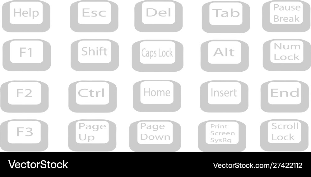 Set keyboard keysllustration on white background Set keyboard keysllustration on white background vector image