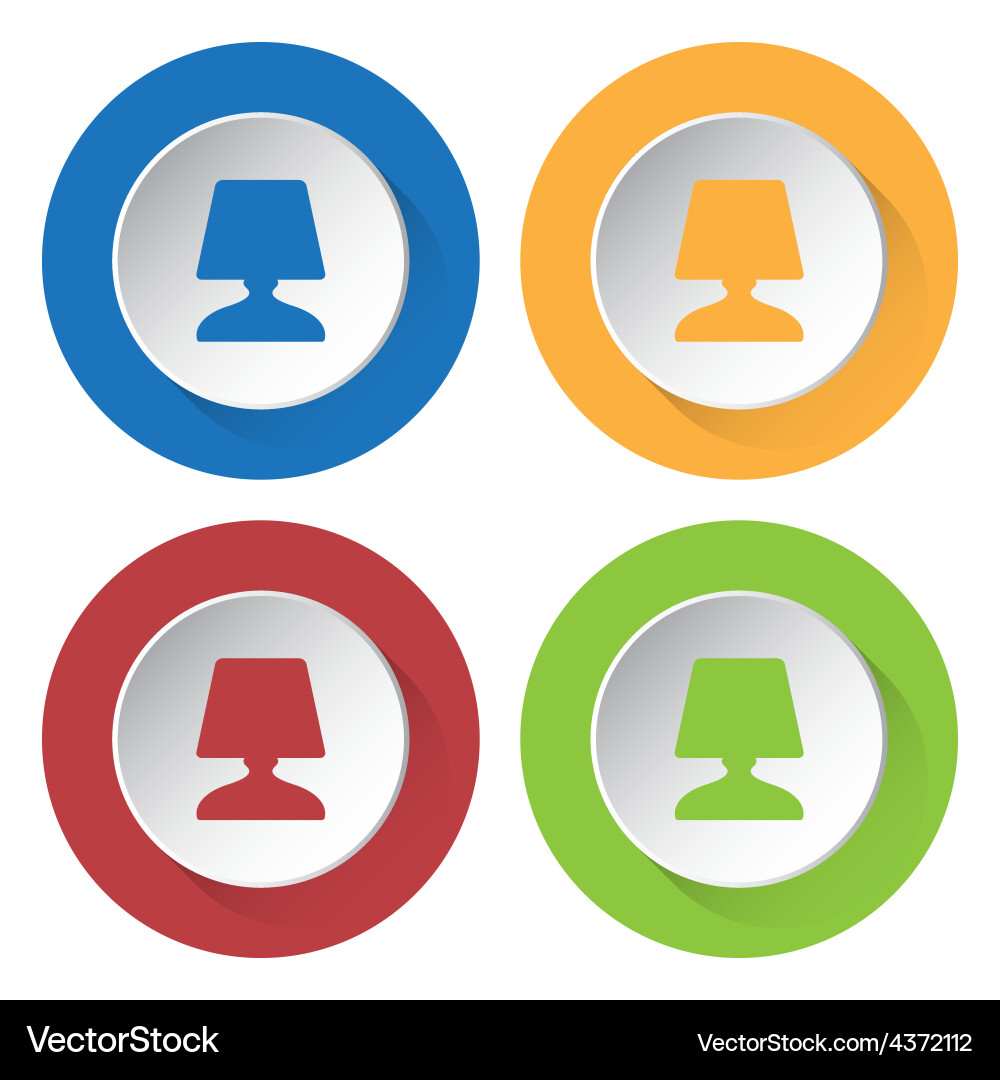 Set of four icons with lamp Vector Image