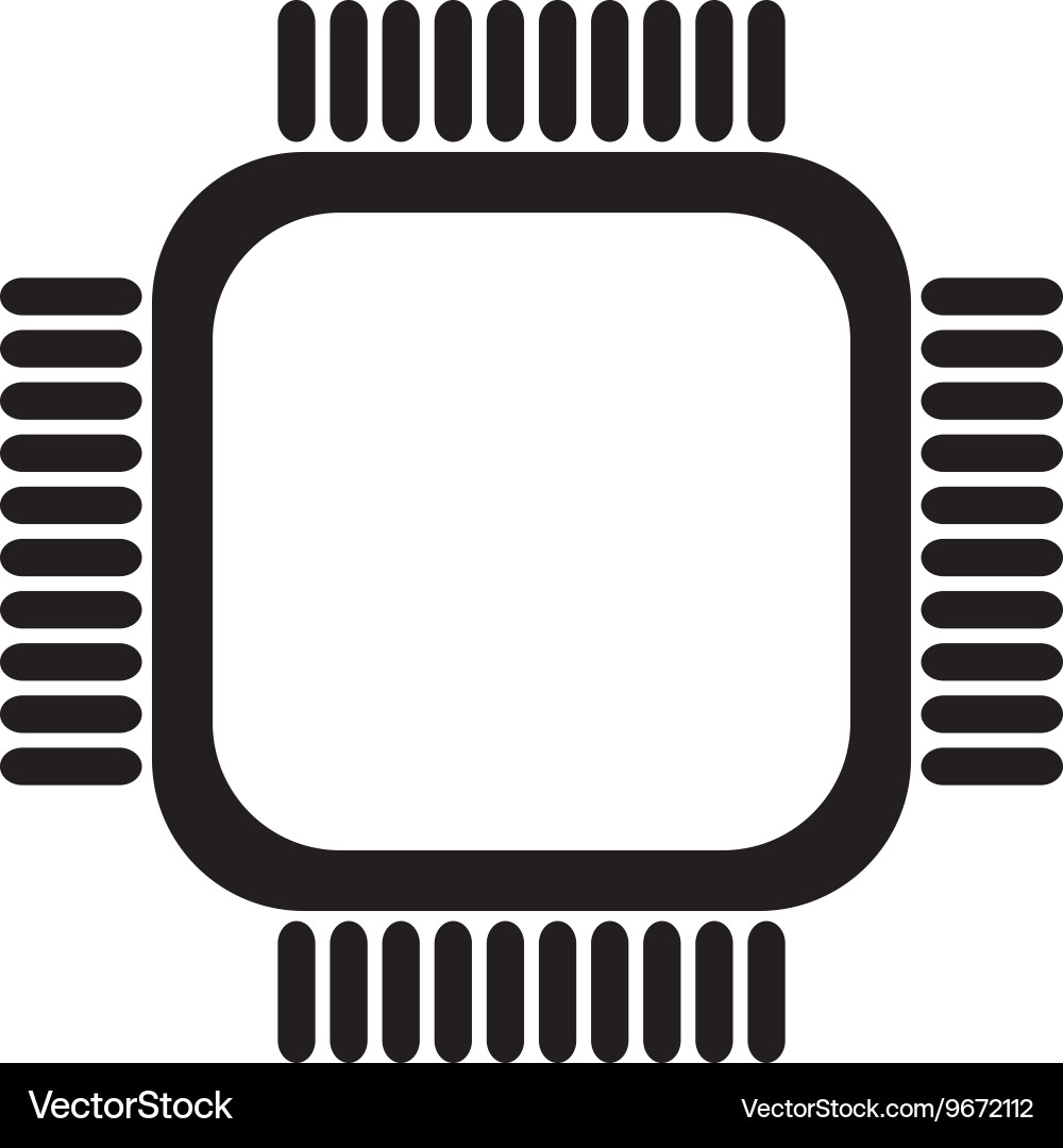 Simple cpu icon vector image