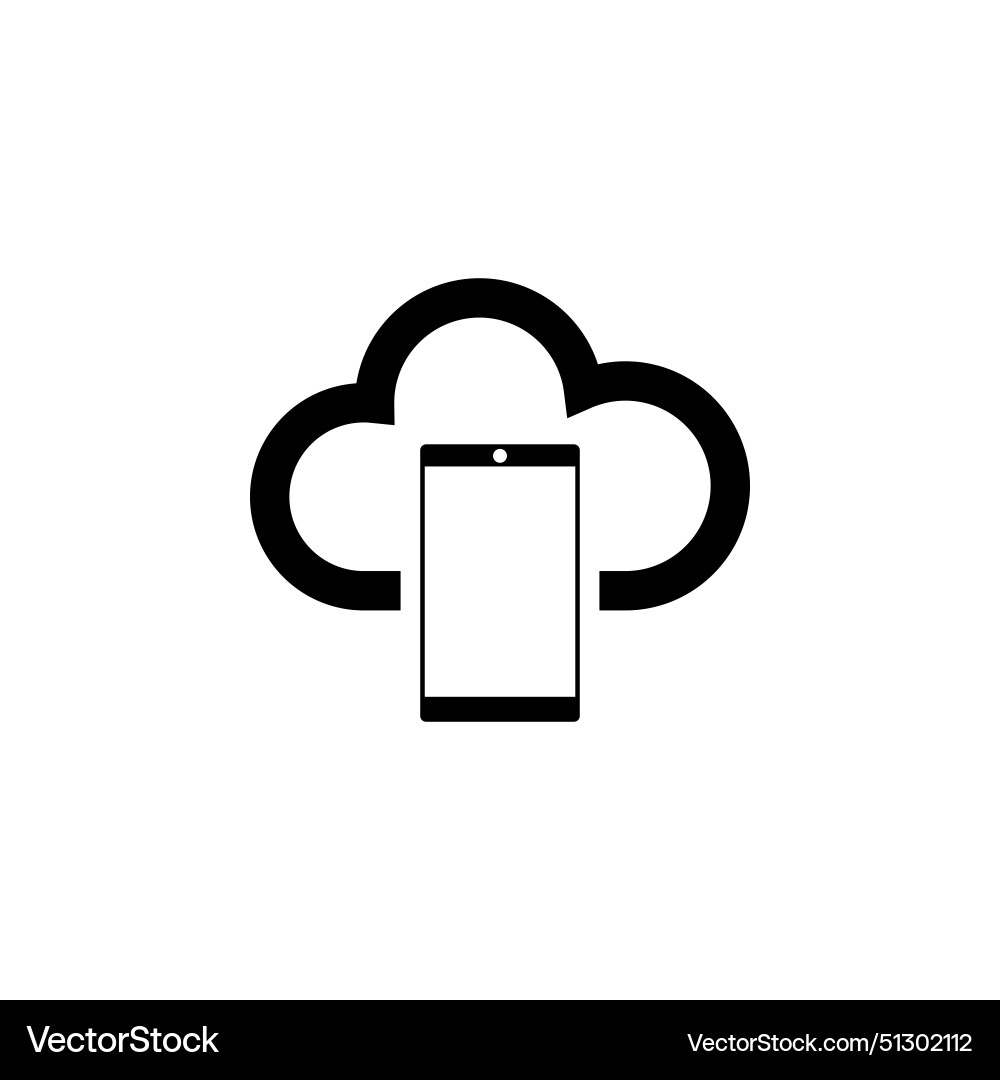 Smartphone cloud computing data backup flat icon Smartphone cloud computing data backup flat icon vector image