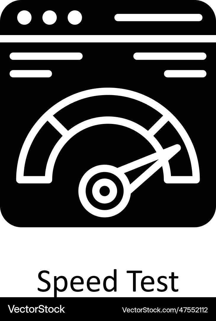 Speed test solid icon design Vector Image