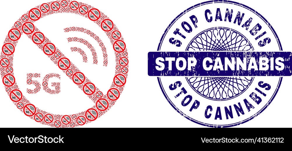Stop 5g Recursion Zusammensetzung der Elemente vektorbild