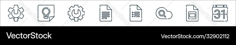 Suite line icons linear set quality Suite line icons linear set quality vector image