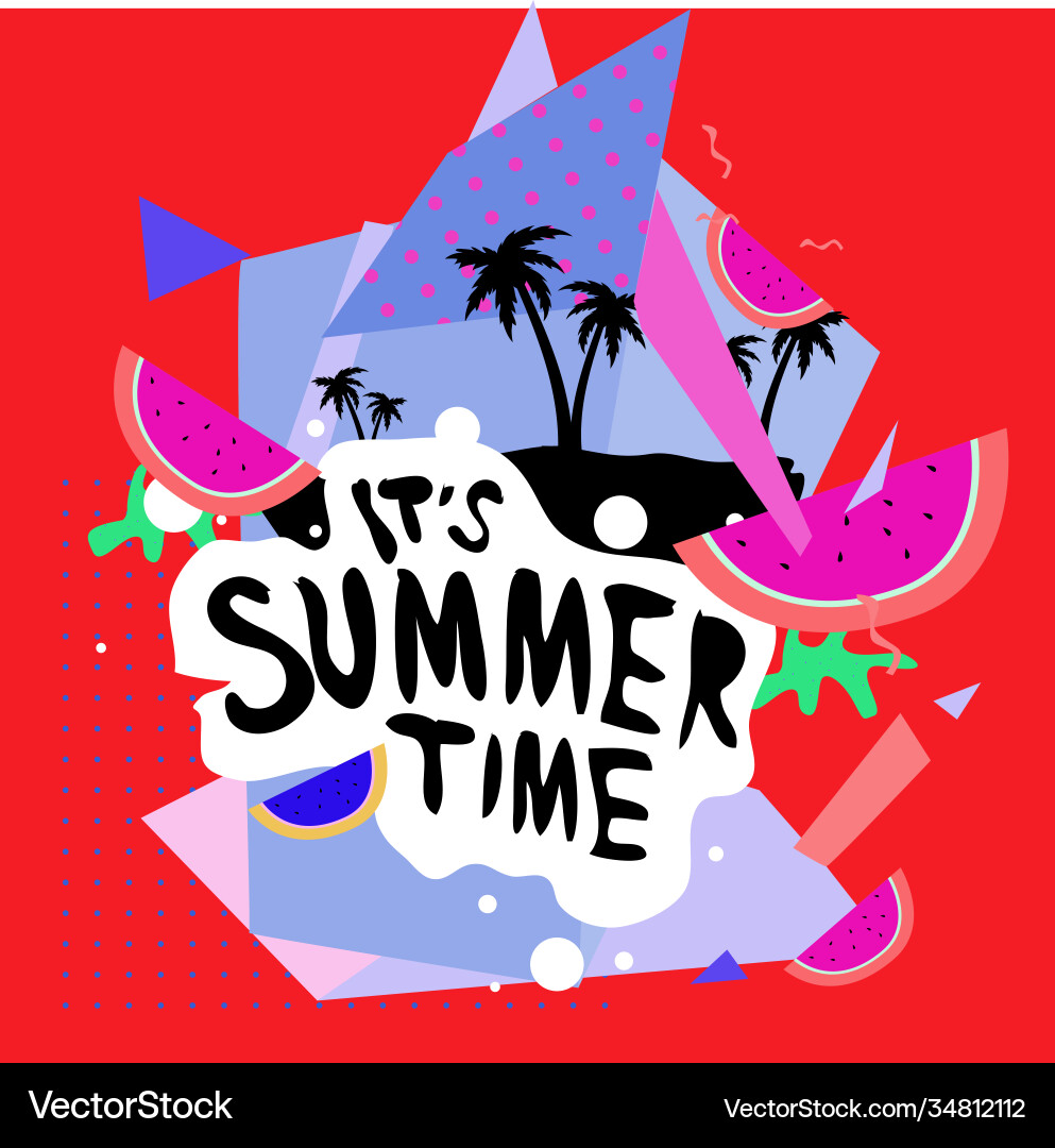 Summer time banner design with white abstract Vector Image