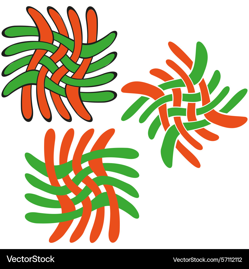 Twisted swirl elements red green pattern abstract Twisted swirl elements red green pattern abstract vector image