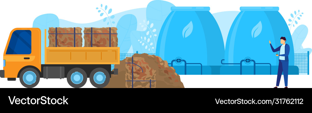 Waste processing factory Vector Image