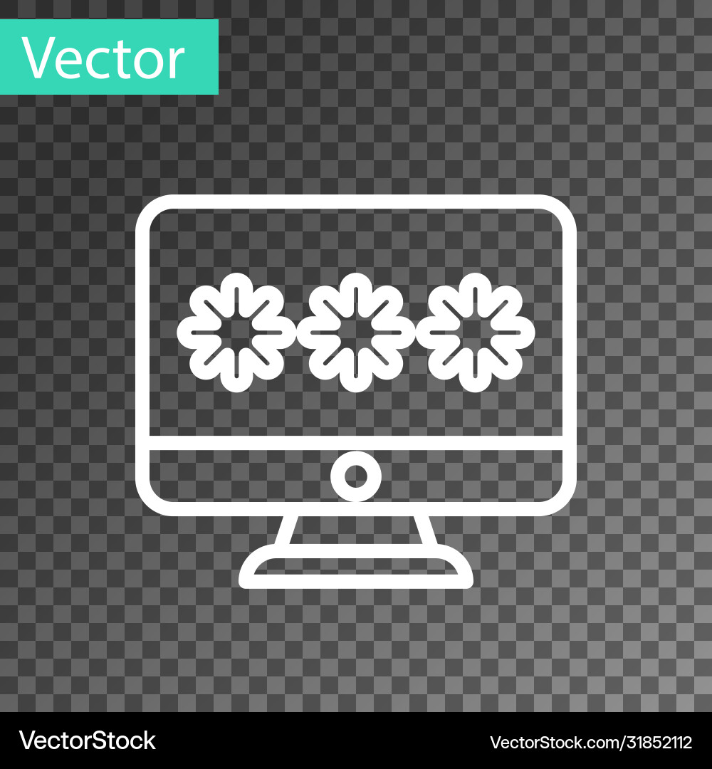 White line monitor with password notification icon White line monitor with password notification icon vector image