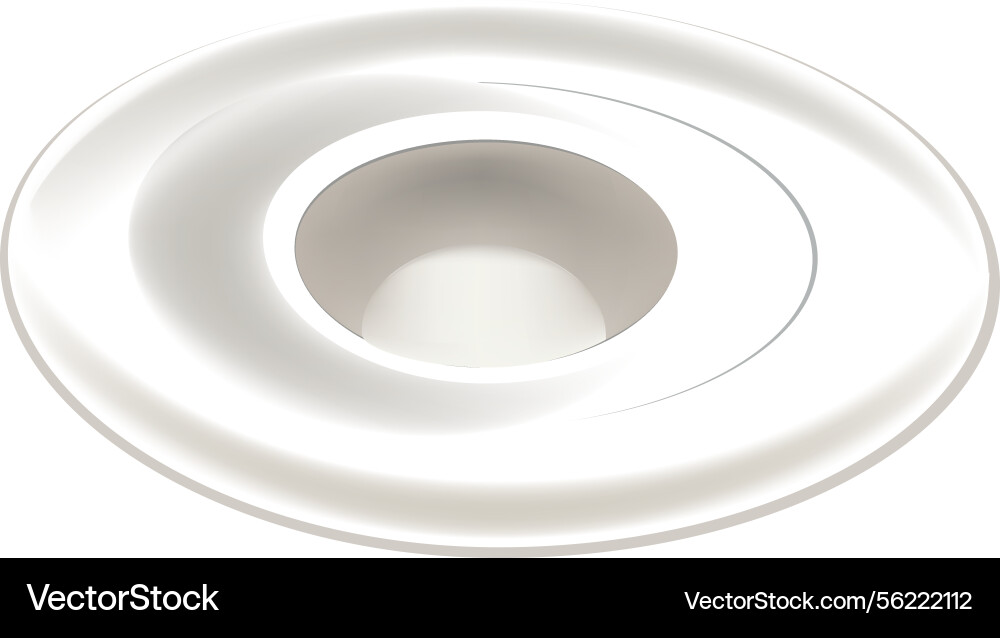 White oval plate with concentric circles creating Vector Image
