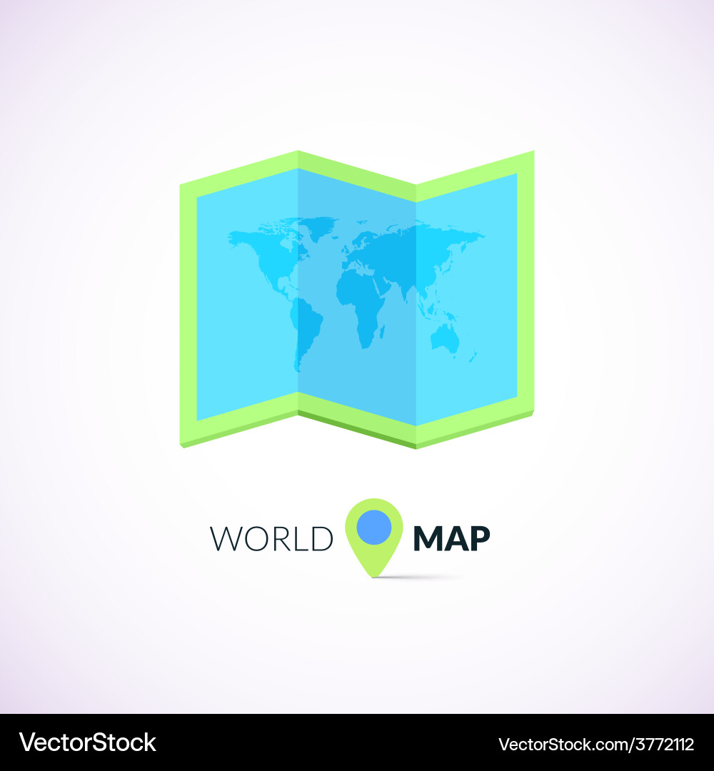 World map logo with pointer vector image