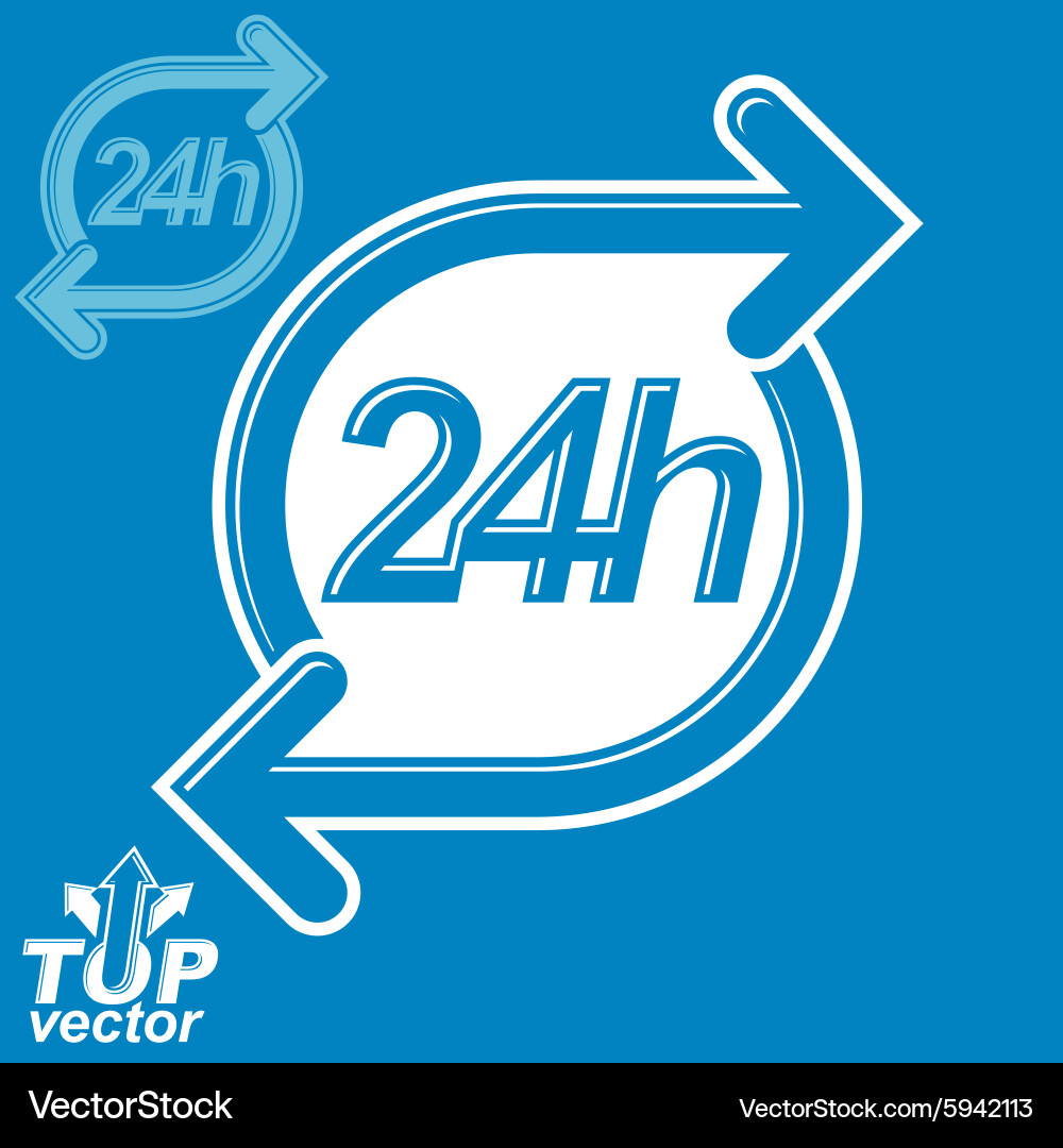 3d 24 hours graphic symbol with invert version vector image