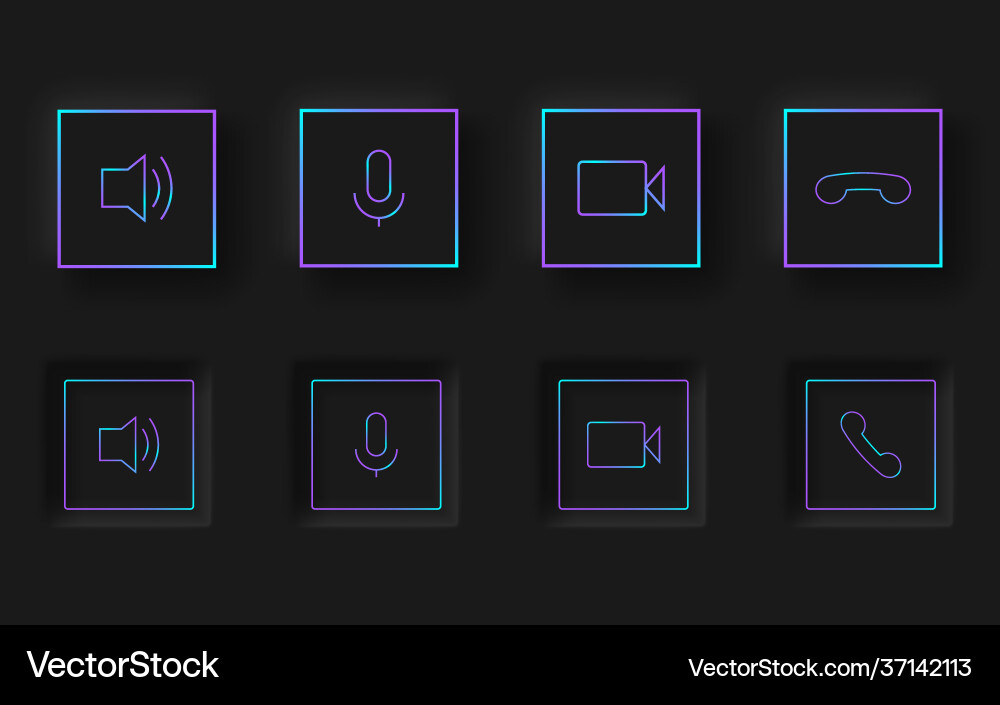 Black buttons in neomorphism design style Black buttons in neomorphism design style vector image