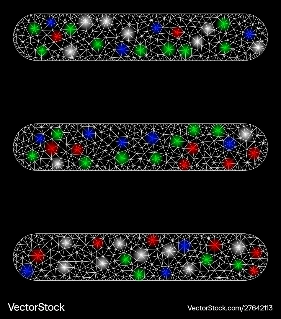 Bright mesh network menu items with flare spots Bright mesh network menu items with flare spots vector image