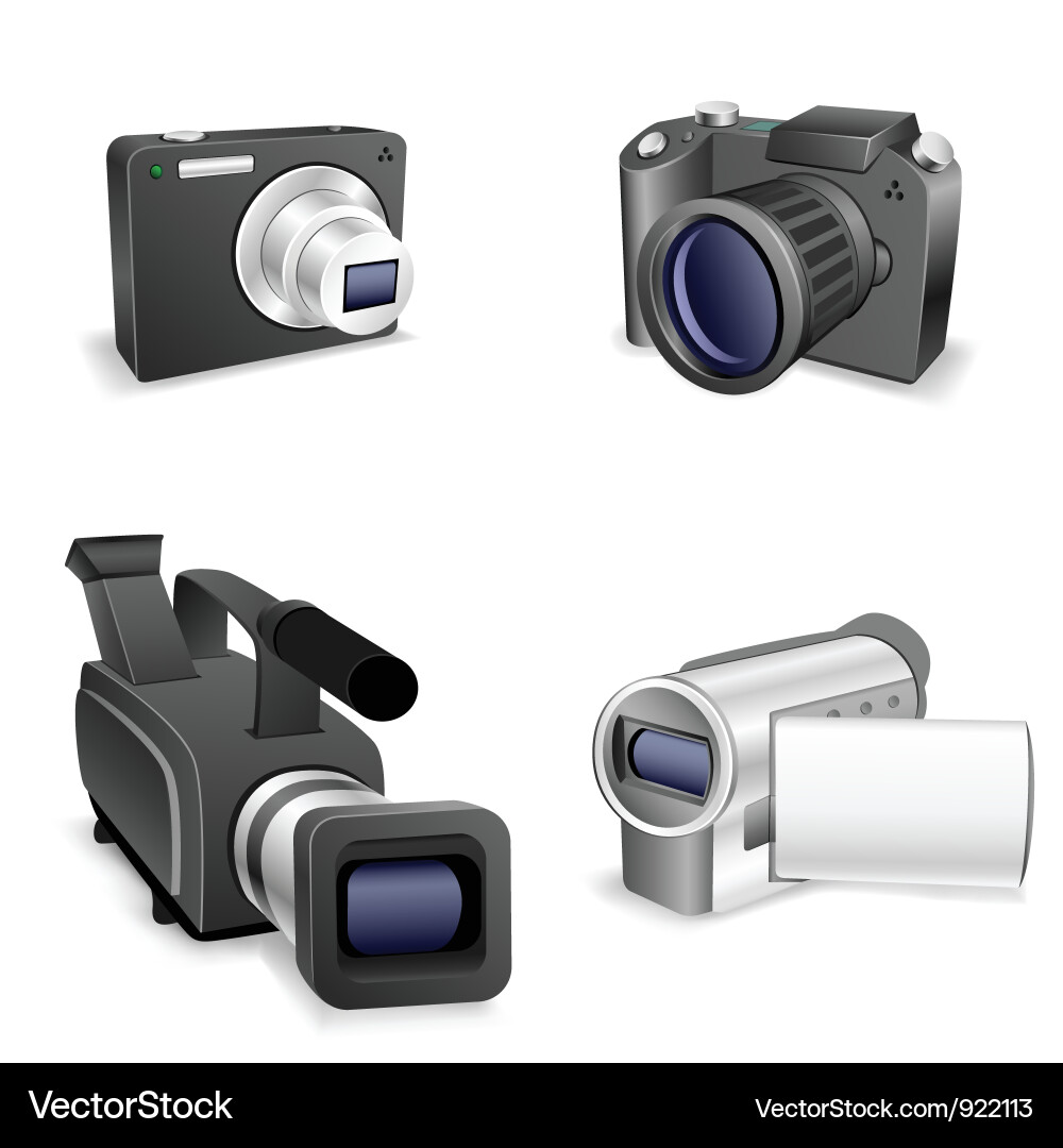 Camera Collection Set vector image