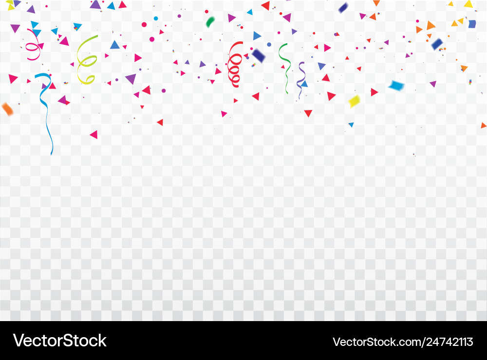 Celebration background template with confetti Vector Image