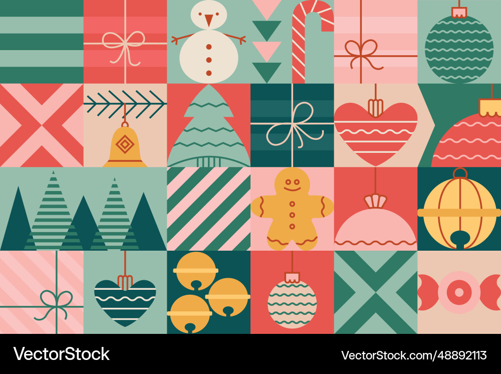 Christmas abstract seamless block pattern Christmas abstract seamless block pattern vector image