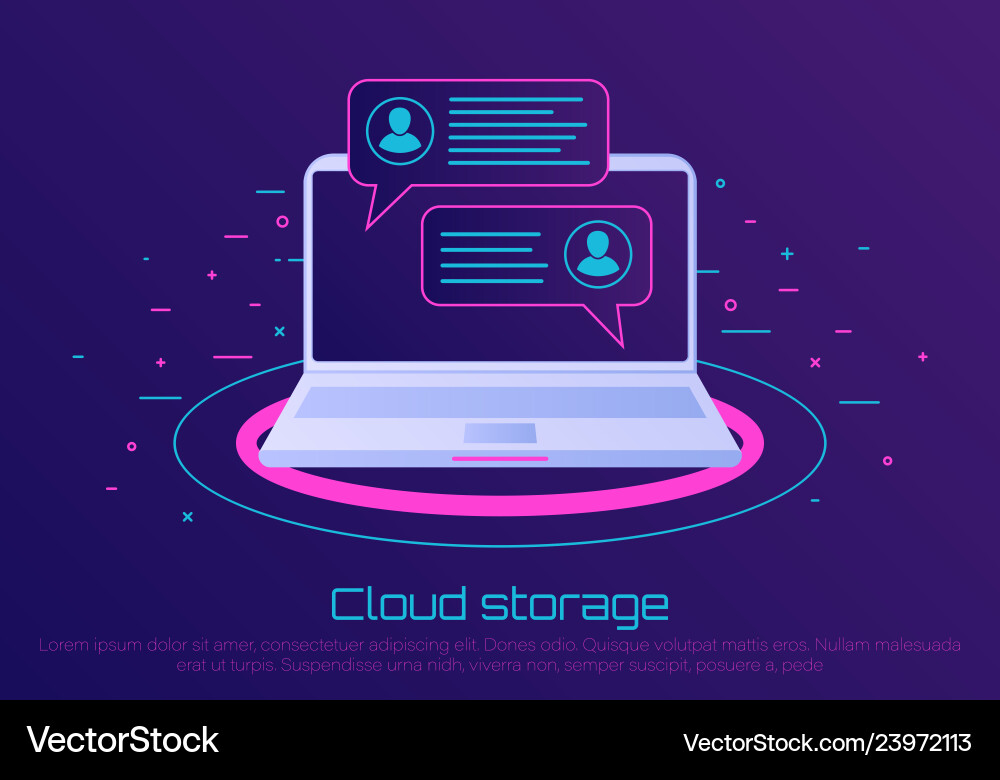 Cloud Security & Data Storage vector image