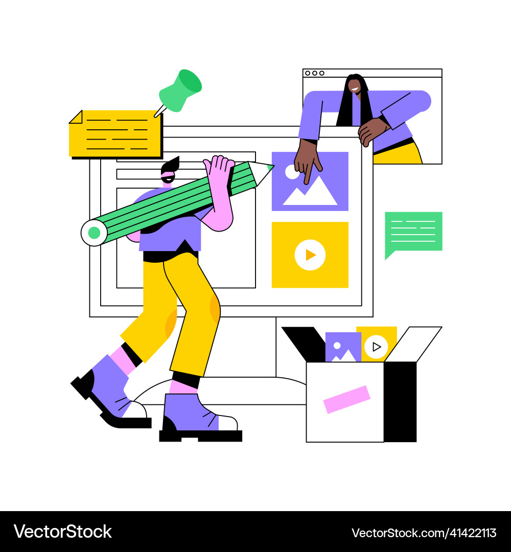 Content creation abstract concept Content creation abstract concept vector image