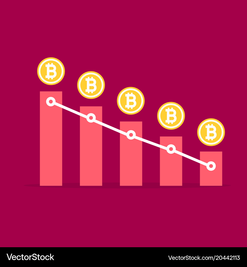 Falling Bitcoin Graph vector image