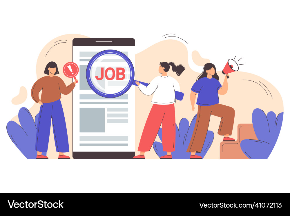 Flat employment agency search new employees vector image