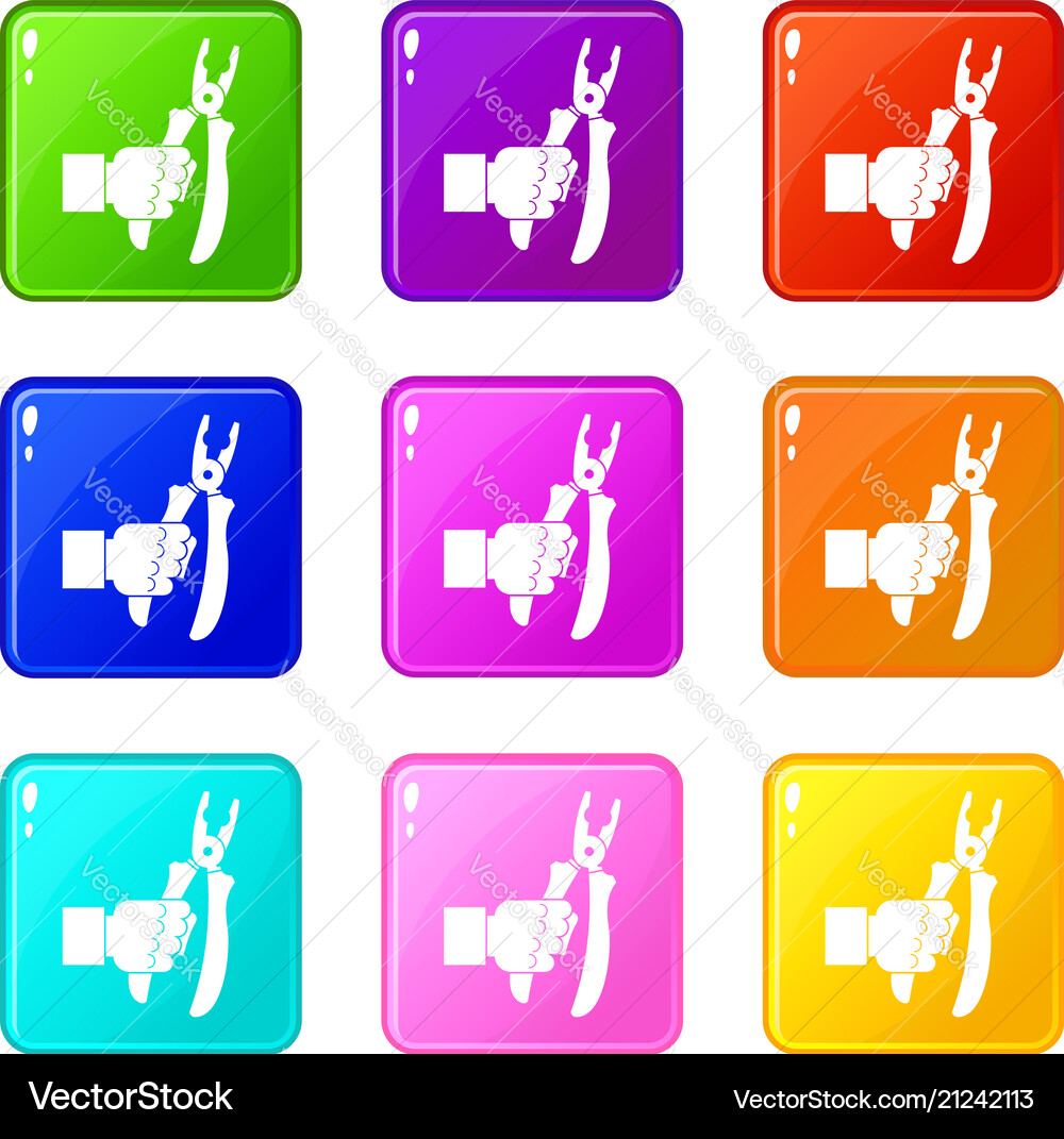 Hand holding chisel set 9 Hand holding chisel set 9 vector image