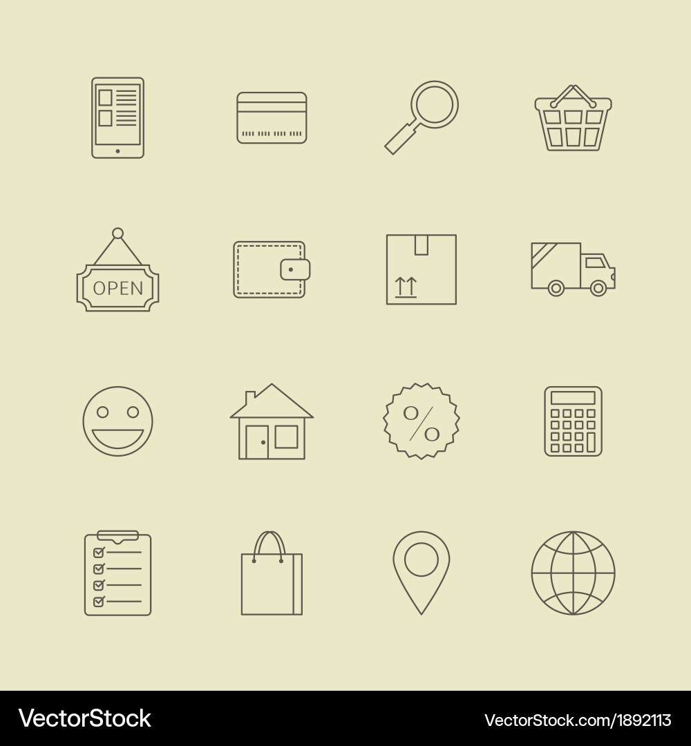 Navigation buttons for online internet store Vector Image