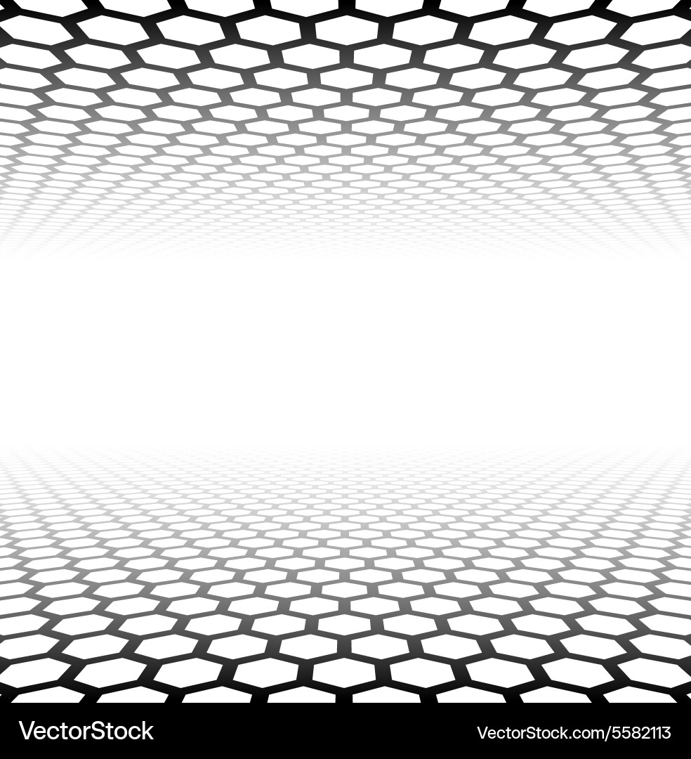 Perspective grid hexagonal surface vector image