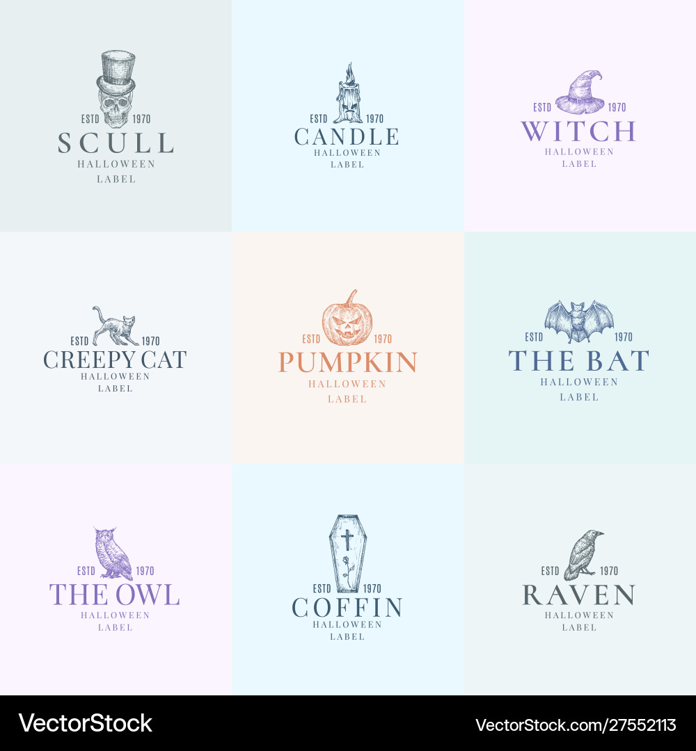 Premium quality halloween logos or labels template Premium quality halloween logos or labels template vector image
