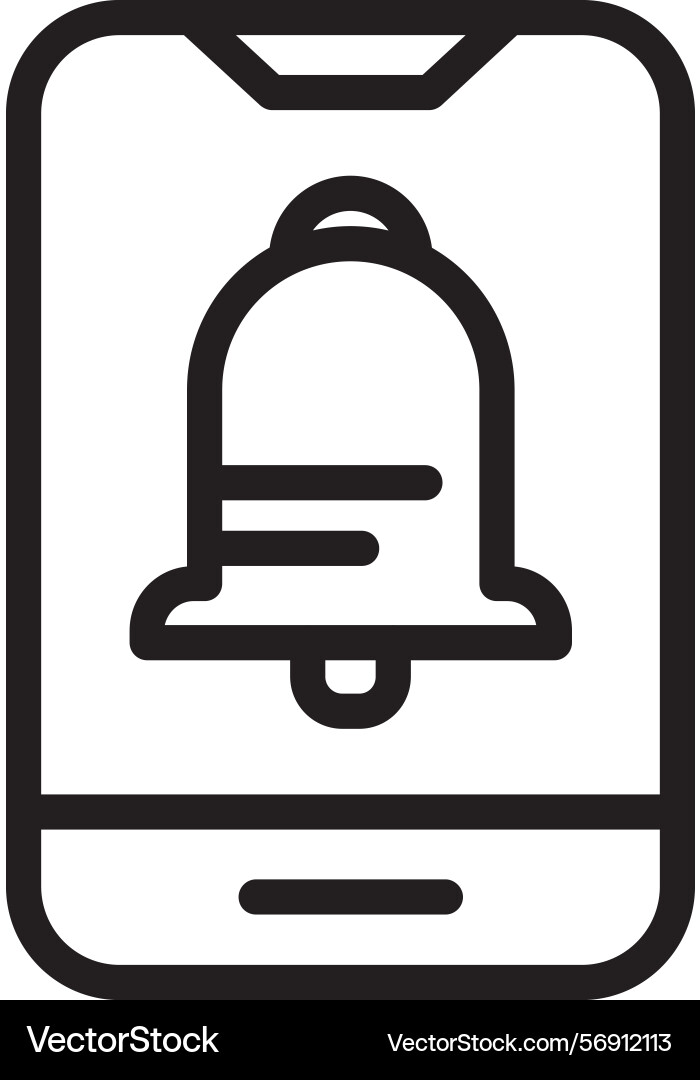 Push notification linear style icon design Vector Image