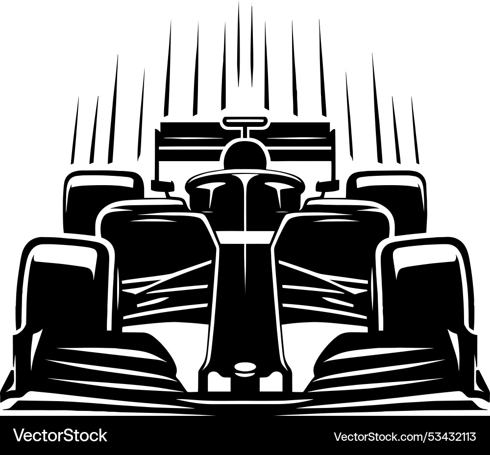 Racing car silhouette isolated on a white Vector Image