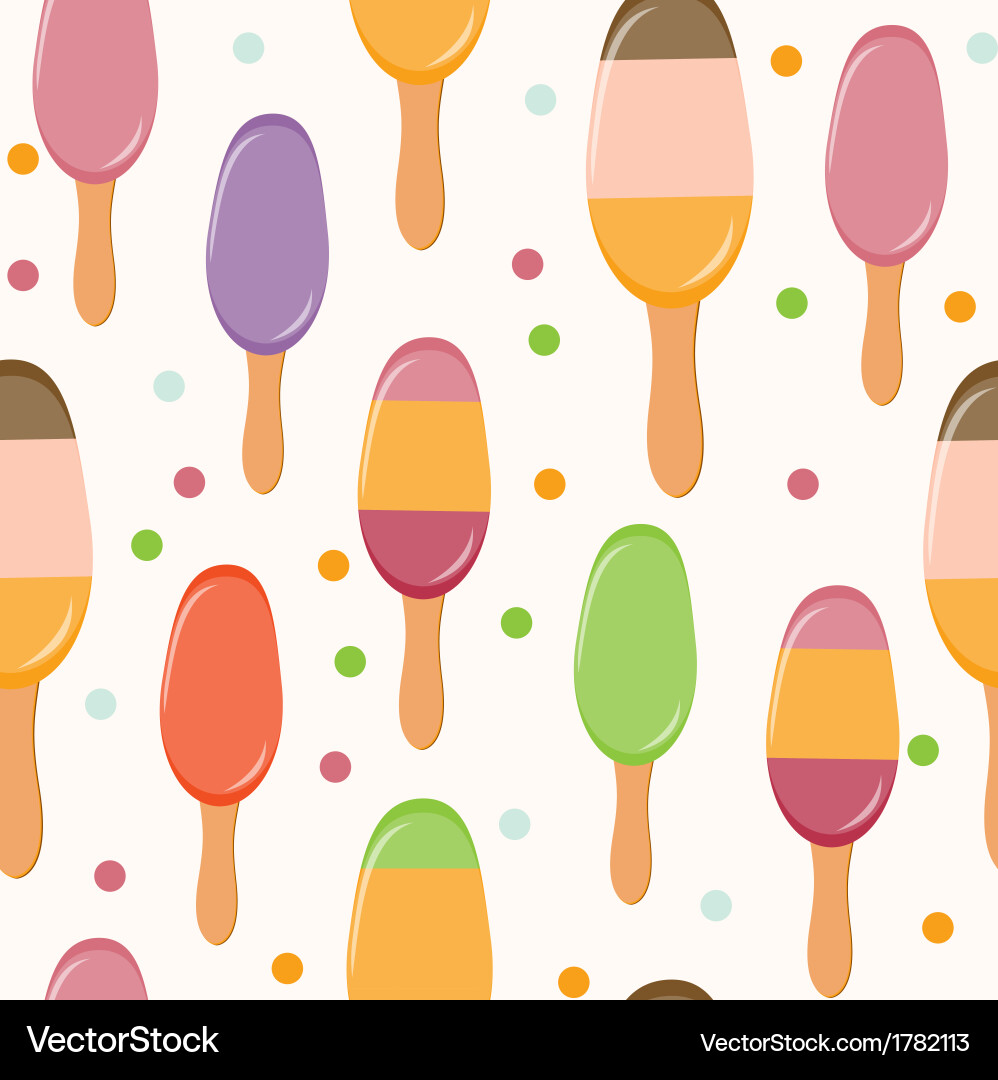 Retro ice cream seamless pattern background Vector Image