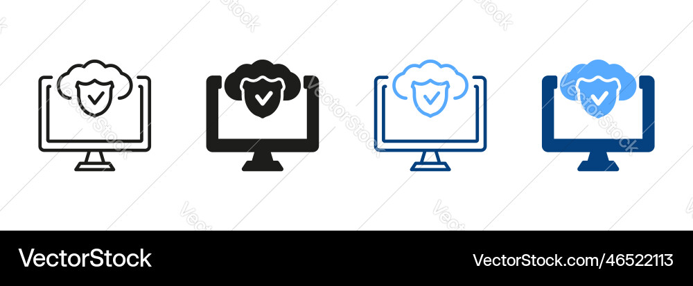 Safety cloud computing pictogram private data Safety cloud computing pictogram private data Vector Image