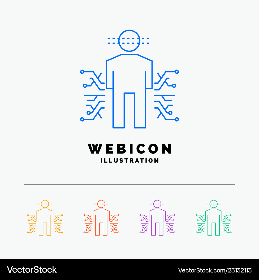 Sensor body data human science 5 color line web Sensor body data human science 5 color line web vector image