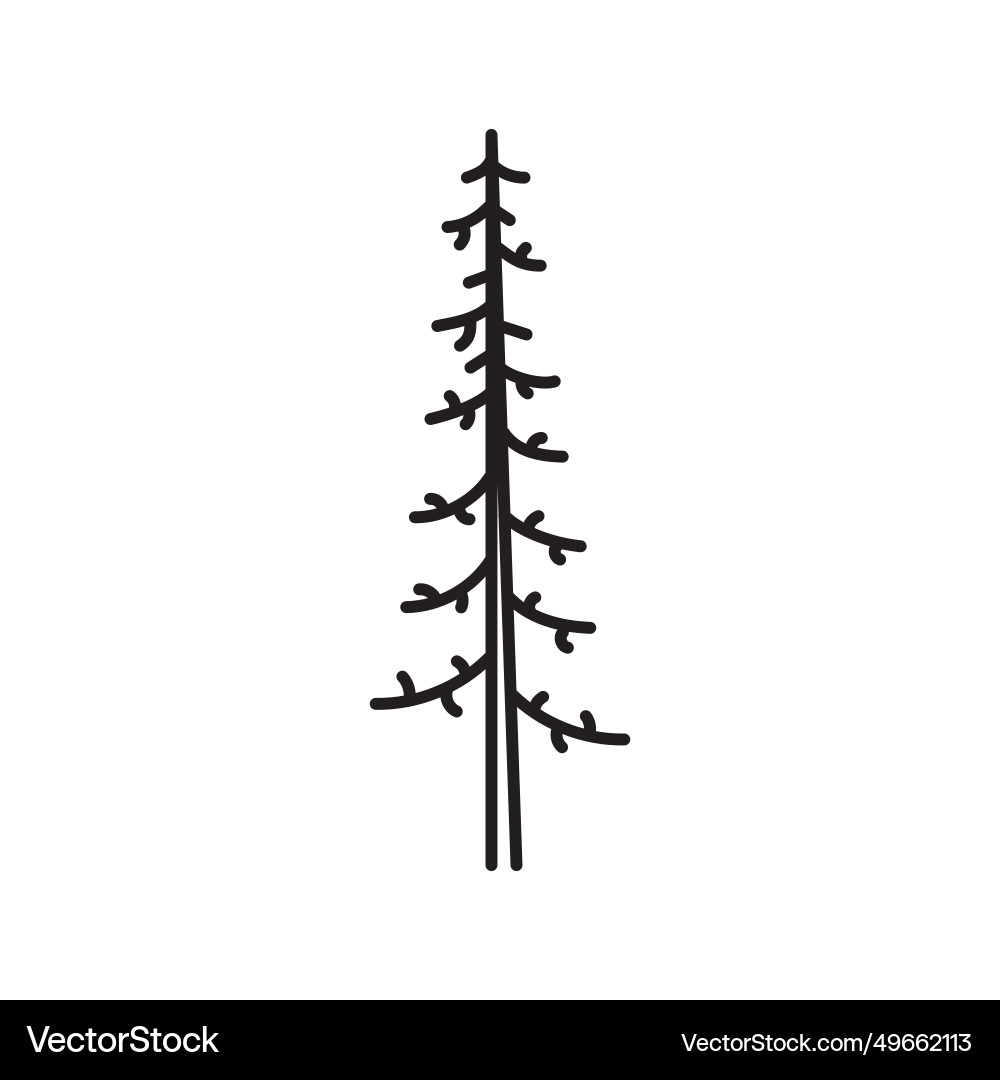Set of different trees in monoline design 1 Vector Image