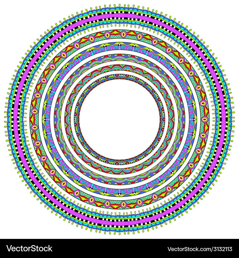 Set of round geometrical frames circle border vector image
