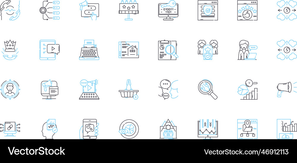 Suche Medien lineare Icons set google bing yahoo Suche Medien lineare Icons set google bing yahoo vektorbild