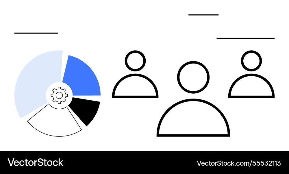 Team collaboration and data analysis with abstract Team collaboration and data analysis with abstract vector image