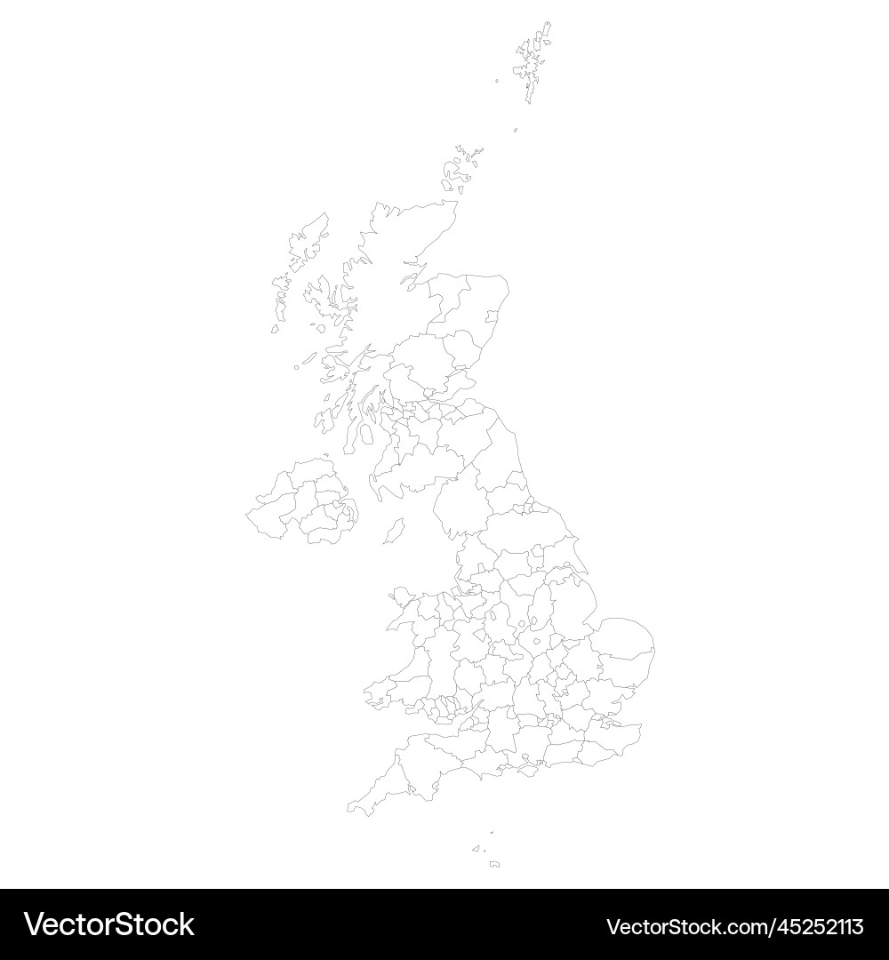 United kingdom - political map of administrative United kingdom - political map of administrative vector image