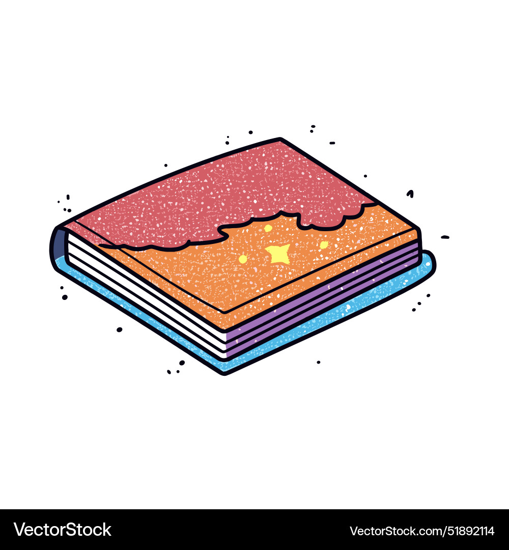 A sparkly cosmic notebook with stars and colorful Vector Image