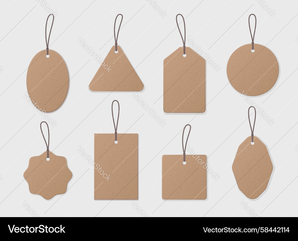 Brown Paper Price Tags with Strings Vector Image