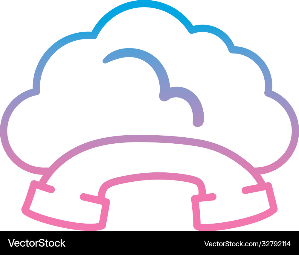 Cloud computing with phone gradient style icon vector image