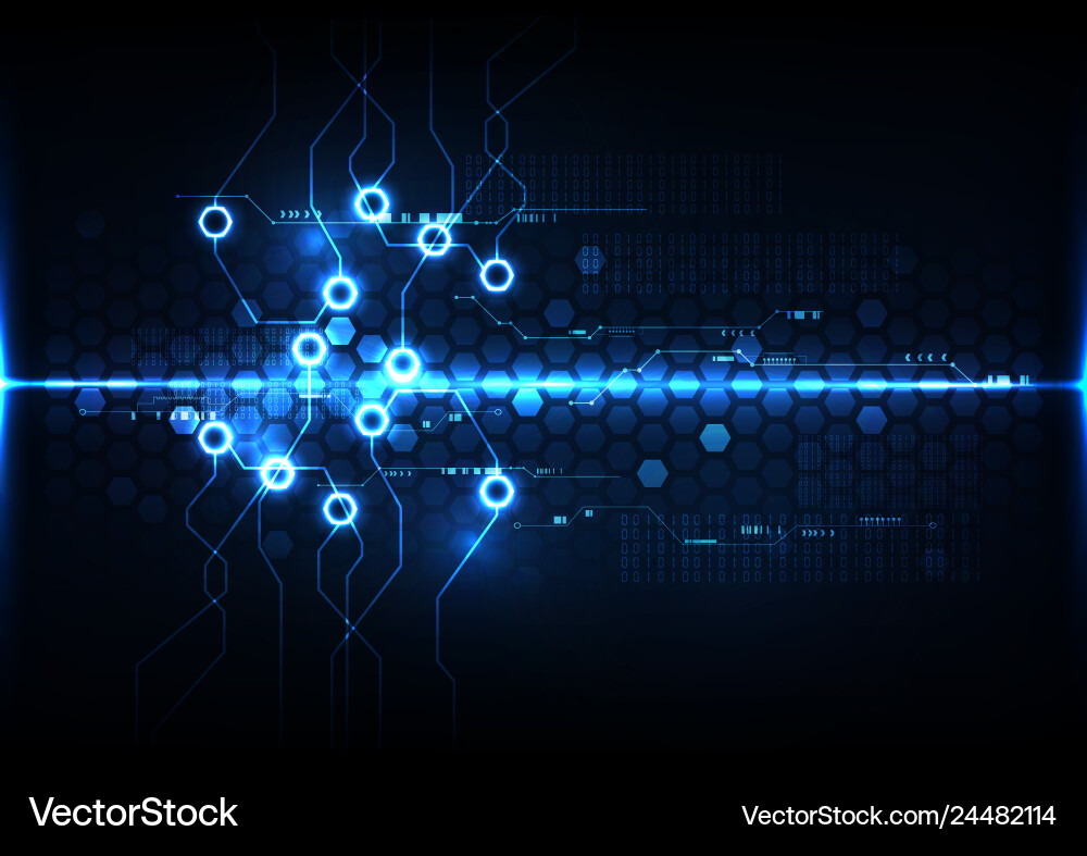 Digital Hexagonal Technology Interface vector image