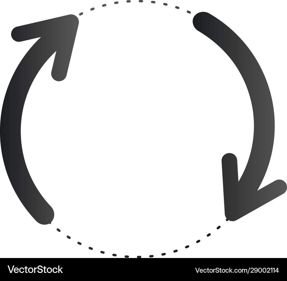 Drehpfeile in gestrichelter Kreisschleife drehen Drehpfeile in gestrichelter Kreisschleife drehen vektorbild