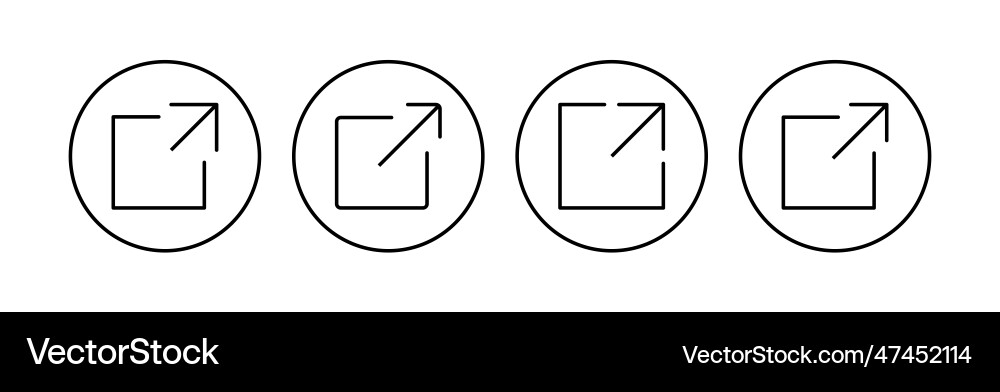External link icon set hyperlink symbol vector image