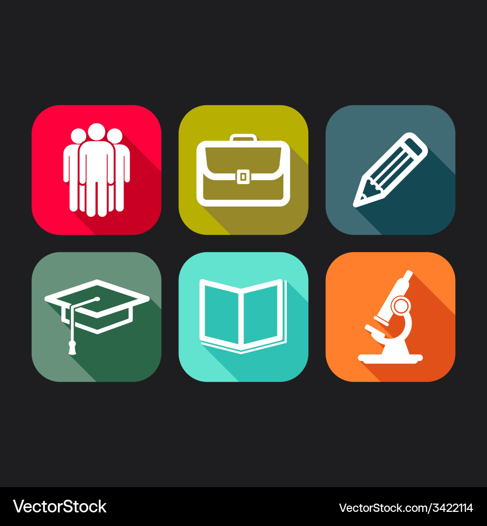Flat icons for web and mobile applications vector image