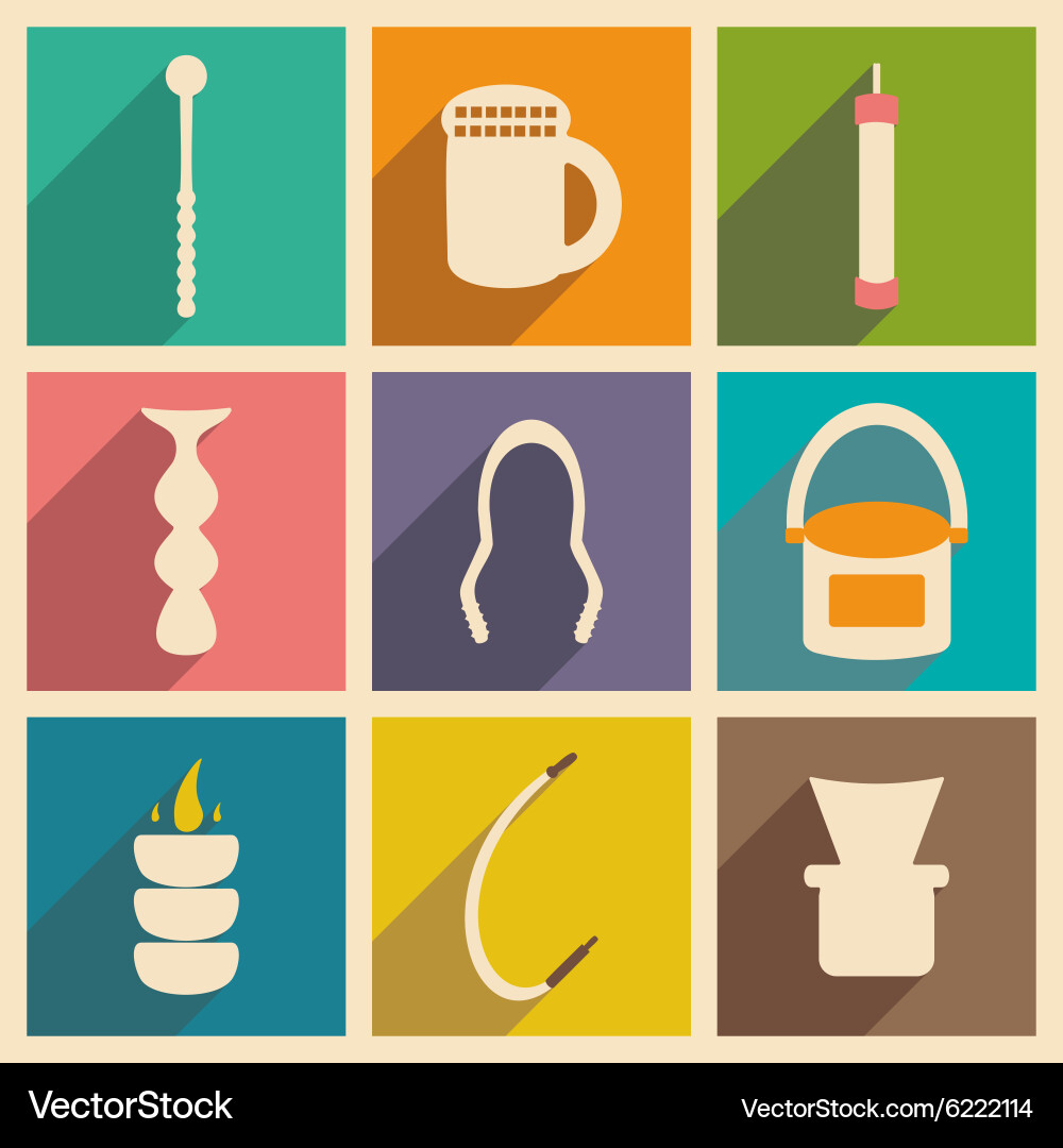 Flat with shadow concept and mobile application vector image