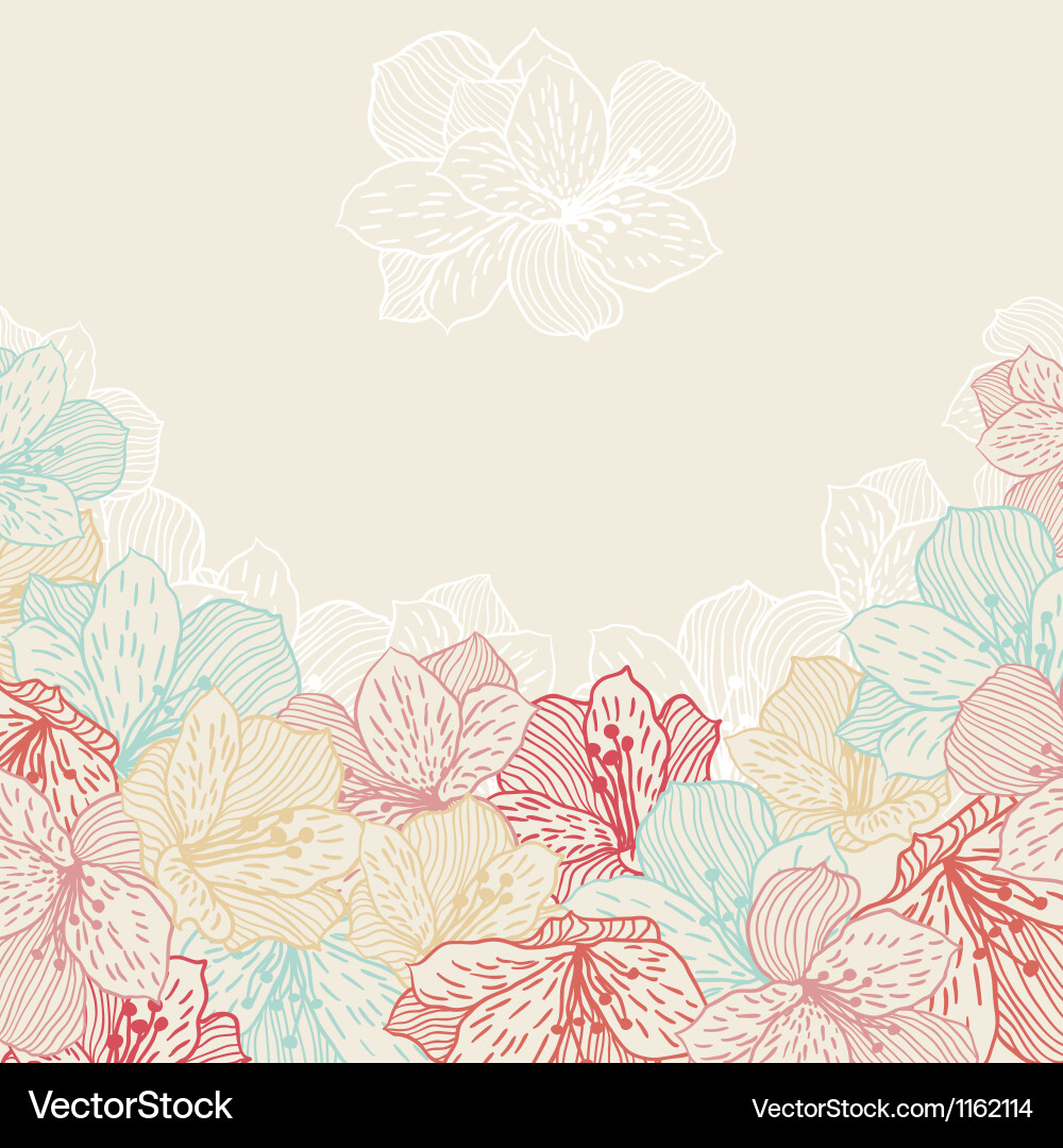Floral Seamless Flower Background Vector Image