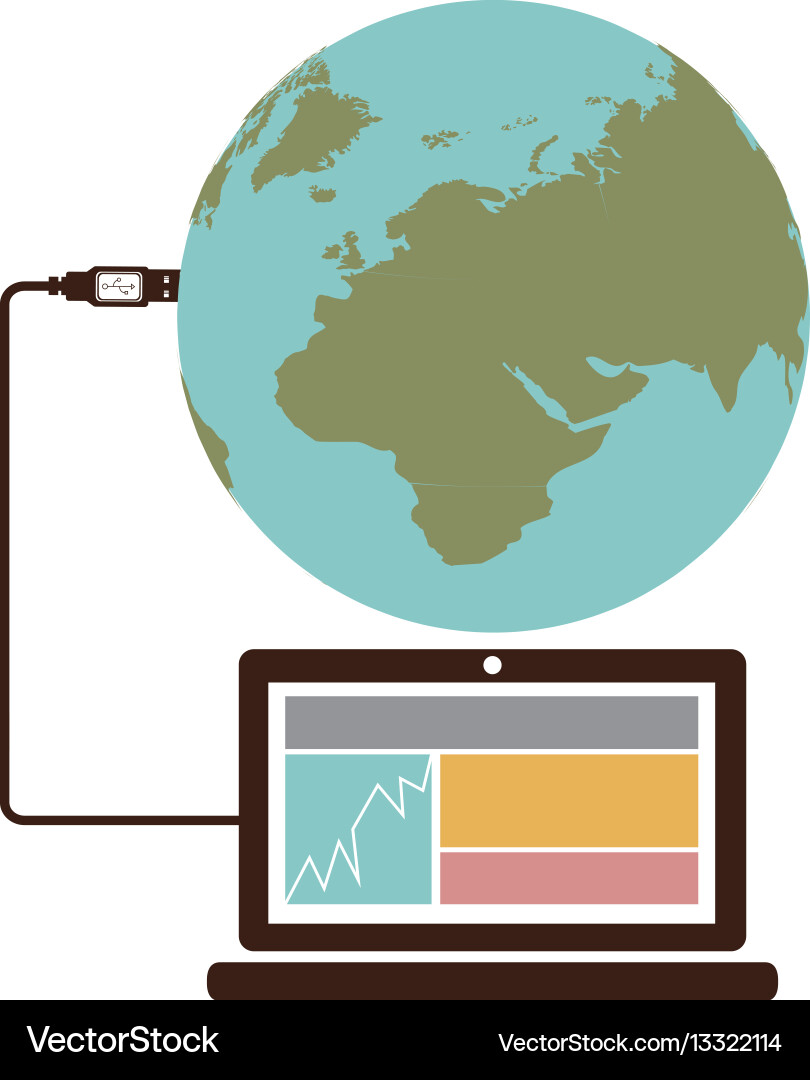 Global hosting data center icon vector image